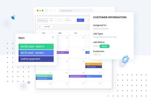 booking moving jobs in crm
