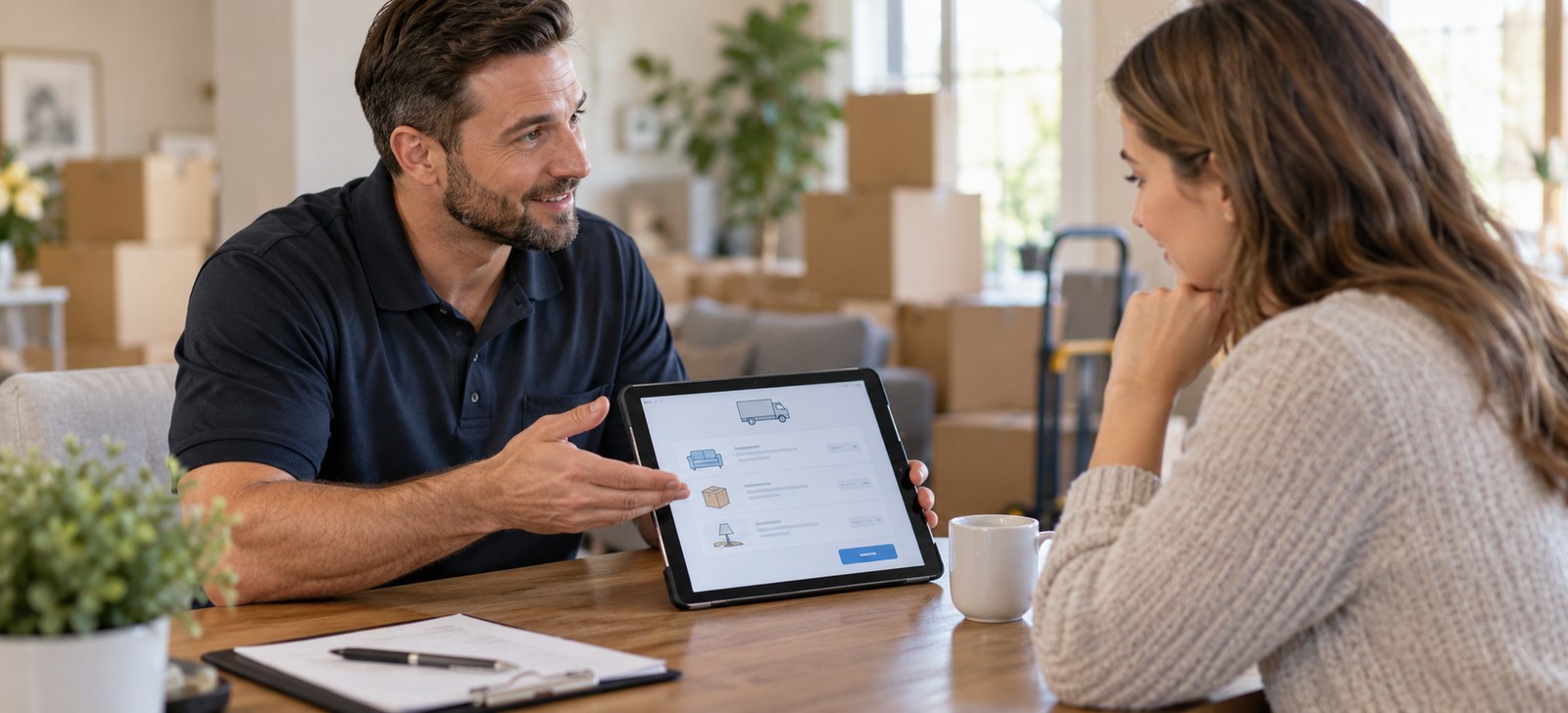 selling full value protection to a customer during a moving booking consultation